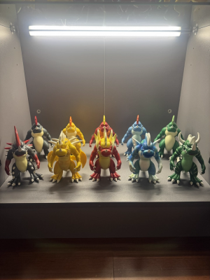 石器时代手办模型，2代人龙和1代人龙